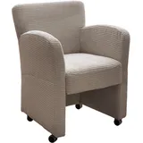 exxpo - sofa fashion Sessel »Intenso, Loungesessel, modern, wahlweise in Leder oder Textil«, hohe Bodenfreiheit, frei im Raum stellbar, hoher Sitzkomfort beige
