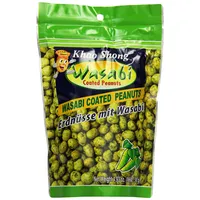 Khao Shong Erdnüsse mit Wasabi, knackige Erdnüsse im scharfen Teigmantel, knusprige Snacks für unterwegs, mittlere Schärfe, 1 x 140 g Standbeutel