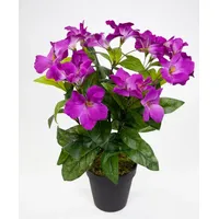 Seidenblumen Roß Hibiskus 40cm dunkellila im Topf ZF künstliche