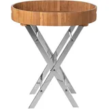 Fink Tabletttisch »Rodeo«, (2 St.), oval, aus hellem Teakvollholz, outdoorgeeignet, 67x48x80,5 braun