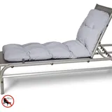 2x Auflage Sonnenliege Deckchair Flair Rl, 190x60x8 Cm, Hellgrau