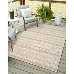 Teppich "Piazza Lagerräumung", beige (beige,cream), B:240cm H:8mm L:320cm, Polypropylen, MYFLAIR MÖBEL & ACCESSOIRES, Teppiche, modernes Design, gestreift, In & Outdoor geeignet, Balkon, Terrasse