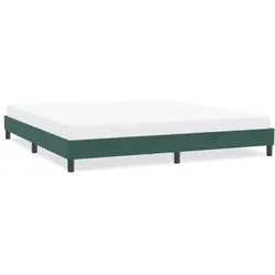 Bettgestell ohne Matratze Dunkelgrün 200x210 cm Samt