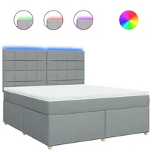 vidaXL Boxspringbett mit Matratze Hellgrau 180x200 cm Stoff