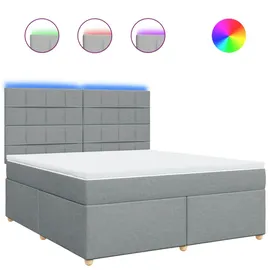 vidaXL Boxspringbett mit Matratze Hellgrau 180x200 cm Stoff