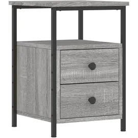 vidaXL Nachtschrank Grau 34 x 35,5 x 50 cm Eiche