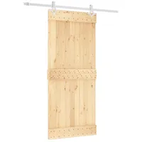 vidaXL Schiebetür mit Beschlag 90x210 cm Massivholz Kiefer