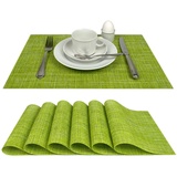 Delindo Lifestyle Tischsets Platzsets Capri, abwaschbar, im 6er-Set, grün, Tisch Unterlage ist abwischbar