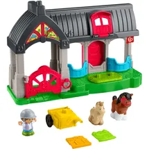 Fisher-Price Little People Spielset für Kleinkinder Niedlicher Pferdestall mit Geräuschen, 6 Spielteile