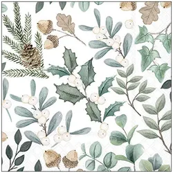 Ambiente Weihn.Motivserviette 33x33cm Blättern 8712159197921 Ambiente