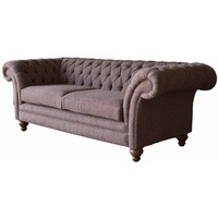 JVmoebel Chesterfield-Sofa, Sofa Chesterfield Wohnzimmer Textil Klassisch Design Sofas braun