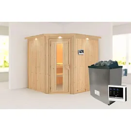 Karibu Jarin inkl. 9 kW Ofen + ext. Steuerung + Dachkranz