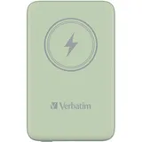 Verbatim Magnetic Power Bank 10000 mAh, Wireless Charger 15 W, 20 W PD per USB-C, Powerbank klein und magnetisch für iPhone 15, 14, 13, 12, Pro, Max, Samsung, iPad, grün