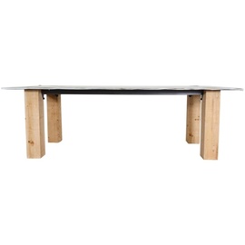 Mendler Esstisch HWC-L76, Tisch Esszimmertisch, Industrial Massiv-Holz MVG-zertifiziert 240x100cm, natur mit Metall-Optik