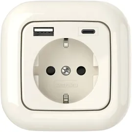 2USB Schuko-Steckdose 2USB 2U-449382 Cremeweiß 2 St.