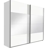 Rauch Schwebetürenschrank Quadra 136 x 210 x 62 cm Weiß/Orange