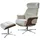 KAWOLA Relaxsessel TOSAR Velvet 83 x 110 x 83 cm cremeweiß mit Hocker