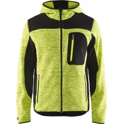 BLAKLÄDER® Strickjacke 4930, mit Softshell, gelb/schwarz 1 Stück, Größe: S