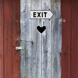 Relaxdays Exit Schild, Dekoschild für Wand & Tür, Antik-Design, Pfeil rechts, Beschilderung, Gusseisen, weiß/schwarz