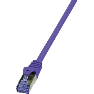 Logilink CQ302VS RJ45 Netzwerkkabel, Patchkabel CAT 6a S/FTP 0.50 m Violett Flammwidrig, Halogenfrei,