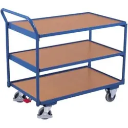 VARIOfit Tischwagen mit 3 Ladeflächen 985 x 595 mm Schiebegriff nach oben gerichtet
