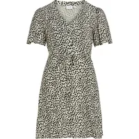 VILA Minikleid Sommerkleid Beige/Schwarz 36