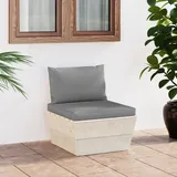 vidaXL Garten-Paletten-Mittelsofa natur/grau