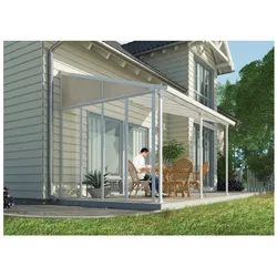 Palram - Canopia   Seitenwand für 3m Tiefe Terrassenüberdachung, weiß