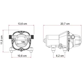 Fiamma Aqua F Druckwasserpumpe 12V 13 l/min Schwarz
