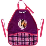 alles-meine.de GmbH Kinderschürze/Schürze - Pferd - Pferdemotiv - inkl. Name - größenverstellbar - mit 2 Taschen - mitwachsend - universal/beschichtet & wasserdicht - für Mäd..