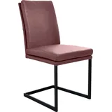 Freischwinger K+W KOMFORT & WOHNEN, rot (cabernet 15, schwarz), B:47cm H:96cm T:64cm, Stühle, Freischwinger, stabiles Hochkantrohr, Untergestell in Edelstahloptik oder schwarz