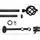 GARESA Gardinenstange GARESA "RUSTIKA", schwarz, L:410cm Ø:16mm, Metall, Gardinenstangen, rustikale Vorhanggarnitur, verlängerbar, m. Ringe, Endknopf Korb
