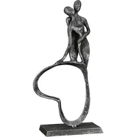 Casablanca by Gilde Casablanca by me, Deko Figur Anthrazit, Silber, Metall Statue Wohnzimmer, Büro Dekoration H. 23 cm x B. 11 cm - Moderne Skulpturen, Metallfiguren, Liebe u. Couple Hochzeit