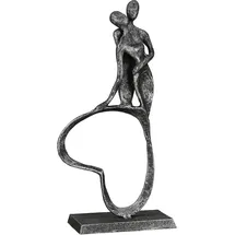 Casablanca by Gilde Casablanca by me, Deko Figur Anthrazit, Silber, Metall Statue Wohnzimmer, Büro Dekoration H. 23 cm x B. 11 cm - Moderne Skulpturen, Metallfiguren, Liebe u. Couple Hochzeit