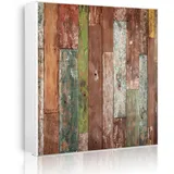 Banjado Großer Schlüsselkasten Metall 30x30cm Weiß Scharnier Rechts 50 Haken Beschreibbar Magnetisch Motiv Buntes Holz