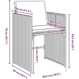 vidaXL Garten Essgruppe 5-tlg. Grau