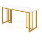Costway Esszimmertisch 160 x 76 x 60 cm Weiß/Gold