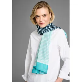 LAURA SCOTT Modetuch in petrol-weiß & Schriftdesign - NEW