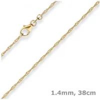 Schmuck Krone Goldkette 1,4mm Singapurkette aus 333 Gelbgold 38cm, Gold 333 goldfarben