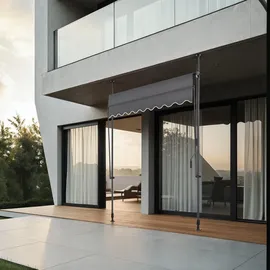 Tectake Klemmmarkise 200 x 180 cm schwarz