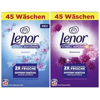 MIX-DUO  Lenor Color Waschmittel Voll-Waschpulver Blütentraum & Aprilfrisch 90WL