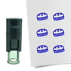 CombiCraft Selbstfärbender Stempel 'Brötchen' in der Farbe Blau, Ø10mm
