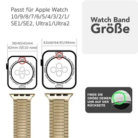 nalia Chronos Edelstahl Armband für Apple Watch Magnet-Band Metallarmband - Stabil - Rostfrei Uhrenarmband, Gold