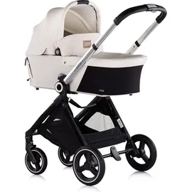 Chipolino Kinderwagen Elite 3 in 1 i-Size Babyschale Sportsitz Babywanne Tasche beige - Beige