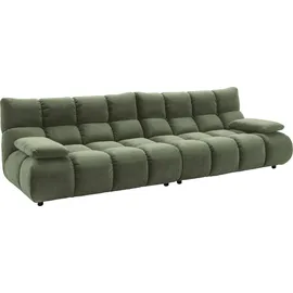 Home Affaire 4-Sitzer HOME AFFAIRE "Cozy Bubble, mit klappbaren Armlehnen, Breite 290cm", turtle, B:290cm H:85cm T:108cm, Sofas, mit eleganter Steppung, Rundumbezug & weicher Polsterung