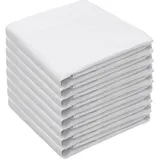 Yuknees 8PCS Stofftaschentücher Herren Weiss,Handkerchief Men,Stoff Taschentücher Herren 100% Baumwolle Größe 40x40 cm - M