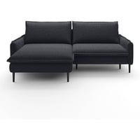 Ecksofa Glossy II Stoff Schwarz