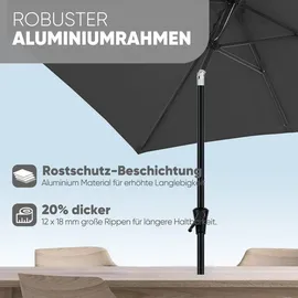 Sekey Rechteckiger Sonnenschirm 300 x 200 cm Grau