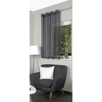 HOMEbasics Vorhang HOME BASICS "DOLLY" Gr. 4, grau, B:140cm H:245cm, Voile, Polyester, Gardinen, Ösenschal DOLLY