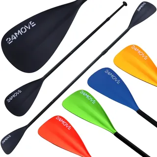 24move Paddel Doppelpaddel 2in1 - SUP Stand Up Board- Kajak - Aluminium 230cm - Schwarz